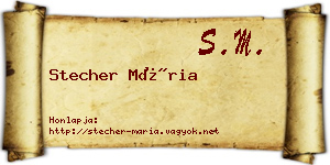 Stecher Mária névjegykártya