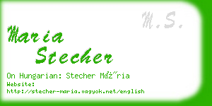 maria stecher business card